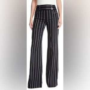 Nanette Lepore Marinaio Blue Wide Leg Pinstripe Pants, size 10
